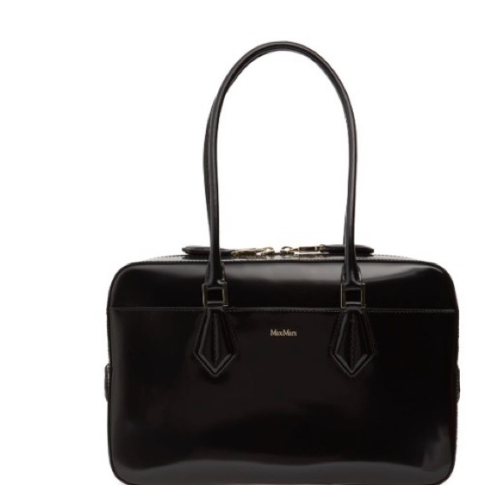 MaxMara Suitcase Leather Shoulder Bag in Black